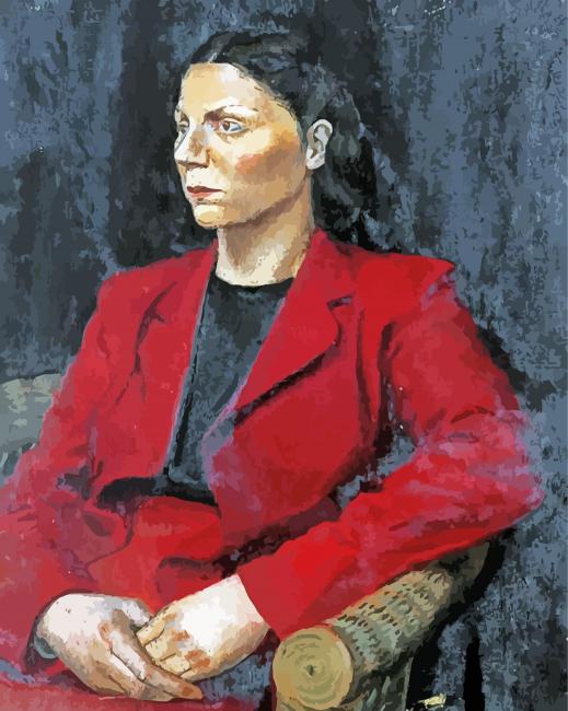 Aesthetic Woman In A Red Coat Paint By Numbers