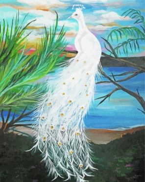 Beautiful White Peacock Paint By Numbers