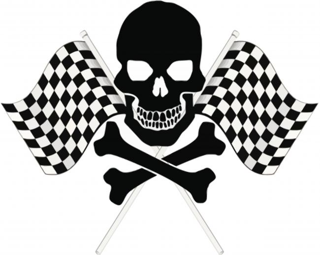 Black Skull And Checkered Flag Paint By Numbers