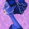 Blue Girl Side Profile Art Paint By Numbers