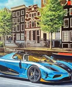 Blue koenigsegg Supercar Paint By Number