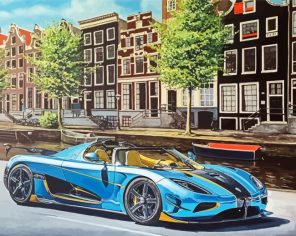 Blue koenigsegg Supercar Paint By Number