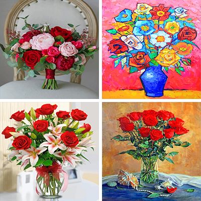 bouquets paint by numbers