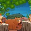 Cartoon Jungle Animal Gathering Paint By Numbers