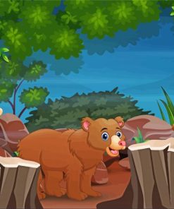 Cartoon Jungle Animal Gathering Paint By Numbers