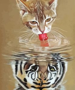 Cat Animal Reflection Paint By Numbers