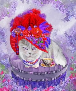 Cat In Red Hat Art Paint By Numbers