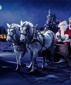Christmas Horse And carriage Paint By Numbers