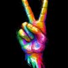 Colorful Peace Sign Hand Paint By Numbers