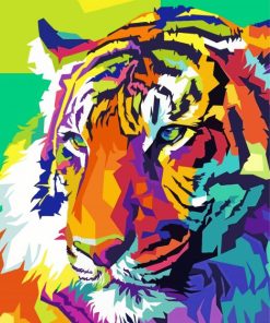 Colorful Tiger Head Pop Art Paint By Numbers