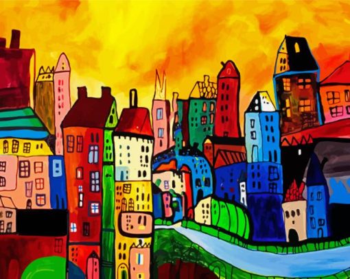Colorful City Paint By Number