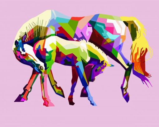 Colorful Horses Abstract Paint By Numbers