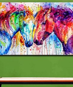 Colorful Horses Art Paint By Numbers