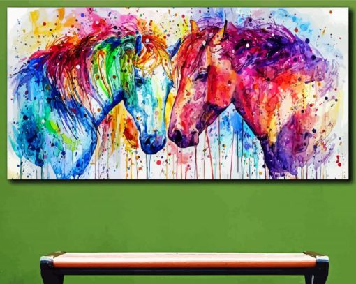 Colorful Horses Art Paint By Numbers