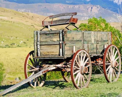 Cool Western Wagon Paint By Numbers