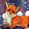 Cute Fox Wrapped In Lights Paint By Number