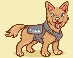 Cute Mad Police Dog Paint By Numbers