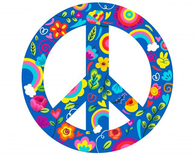 Floral Peace Sign Paint By Numbers