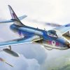 Flying Hawker Hunter Paint By Numbers
