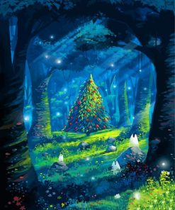 Forest Christmas Landscape Paint By Number