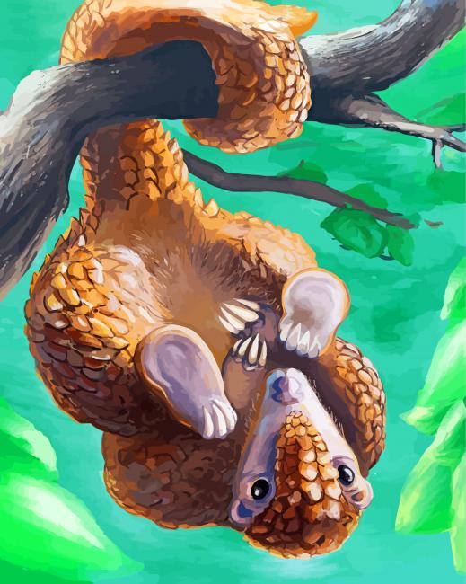 Hanging Pangolin Art Paint By Number