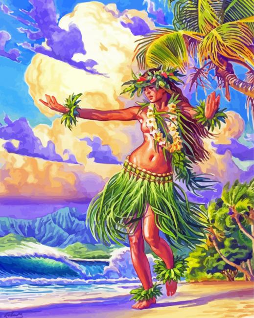 Hula Lady Paint By Numbers