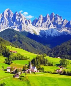 Italian Mountains Dolomites Landscape Paint By Numbers