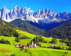 Italian Mountains Dolomites Landscape Paint By Numbers