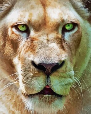 Lion With Green Eyes Paint By Numbers