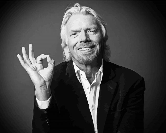 Monochrome Richard Branson Paint By Numbers
