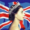 Queen Elizabeth II With British Flag Paint By Numbers