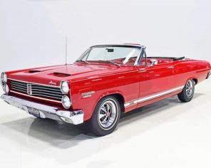Red Vintage Mercury Convertible Car Paint By Numbers