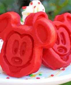 Red Waffles Disney Food Paint By Numbers