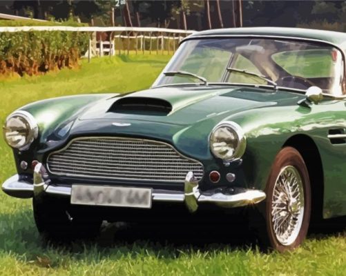Retro Aston Martin DB4 Paint By Numbers