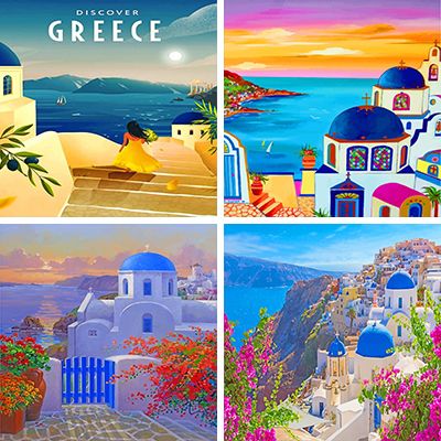 Santorini paint by numbers