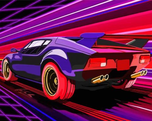 Supercar Illustration Paint By Numbers