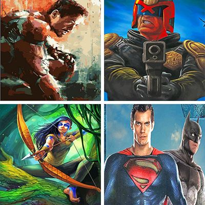 superheros paint by numbers