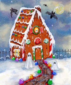 The Haunted Gingerbread House Paint By Numbers
