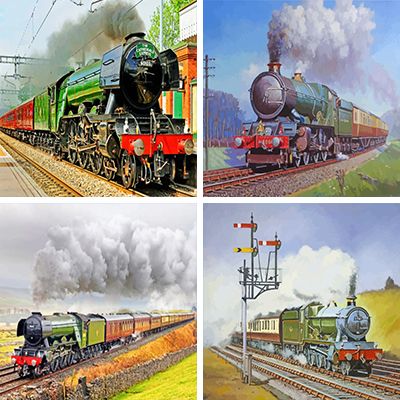 trains paint by numbers
