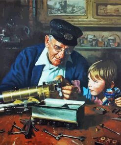 Vintage Grandpa In Workshop Paint By Numbers