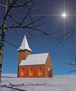Winter Church Paint By Number