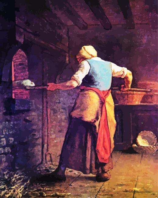 Woman Baking Bread By Jean Francois Millet Paint By Numbers