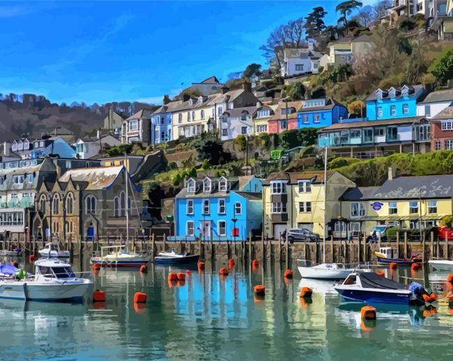 Looe Harbour Cornwall England Paint By Numbers
