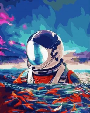 Space Astronaut In Beach Paint By Numbers