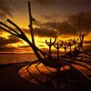 Sun Voyager Sculpture At Sunset Paint By Numbers