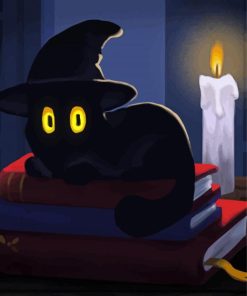 Black Cat Witch Paint By Numbers