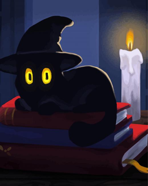 Black Cat Witch Paint By Numbers