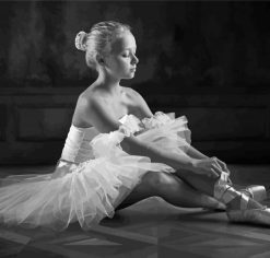 Cute Black And White Ballerina Paint By Numbers