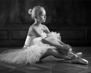 Cute Black And White Ballerina Paint By Numbers