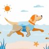 Cartoon Dog Swimming Paint By Numbers